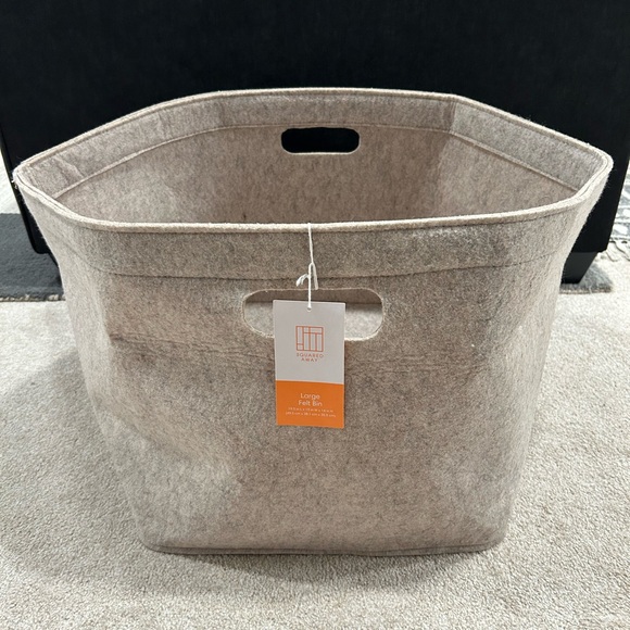 Squared Away Large Felt Bin/ Taupe - Picture 1 of 4